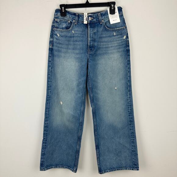 Madewell The Petite Low Slung Baggy Jean Robertson Wash Rigid Blue US 26P NWT - Picture 7 of 15